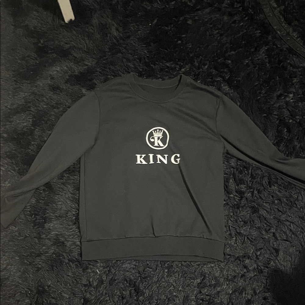 King Black Crewneck Men's Sweater